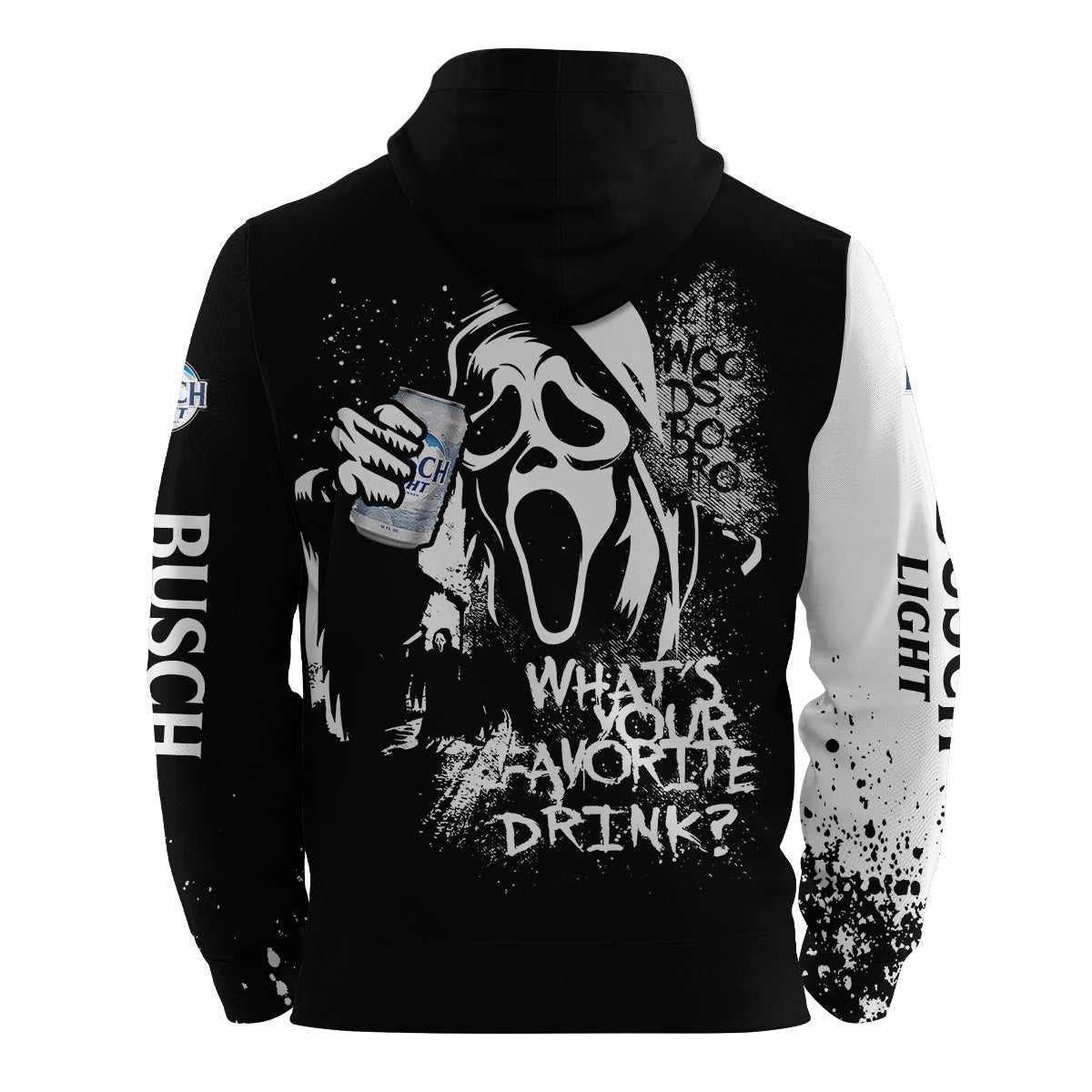 Busch Light Ghostface Scream Hoodie & Zip Hoodie