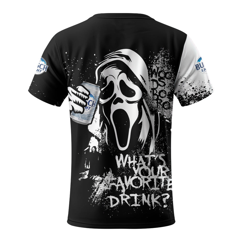 Busch Light Ghostface Scream T-Shirt - VinoVogue.com