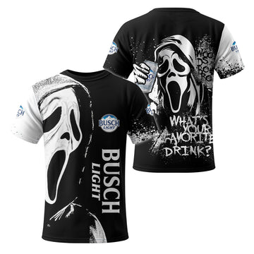 Busch Light Ghostface Scream T-Shirt - VinoVogue.com