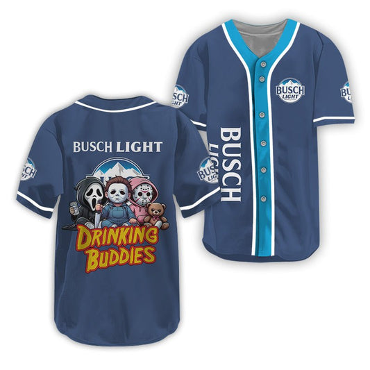 Busch Light Halloween Drinking Buddies Baseball Jersey - VinoVogue.com