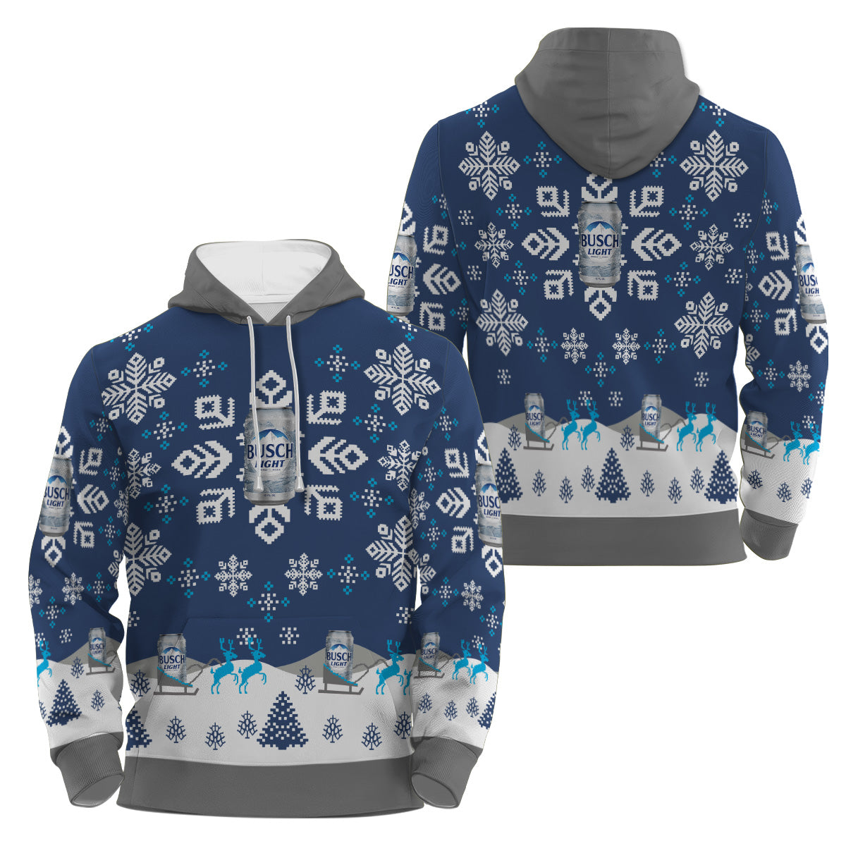 Busch Light Snowflake Pullover & Zip Hoodie
