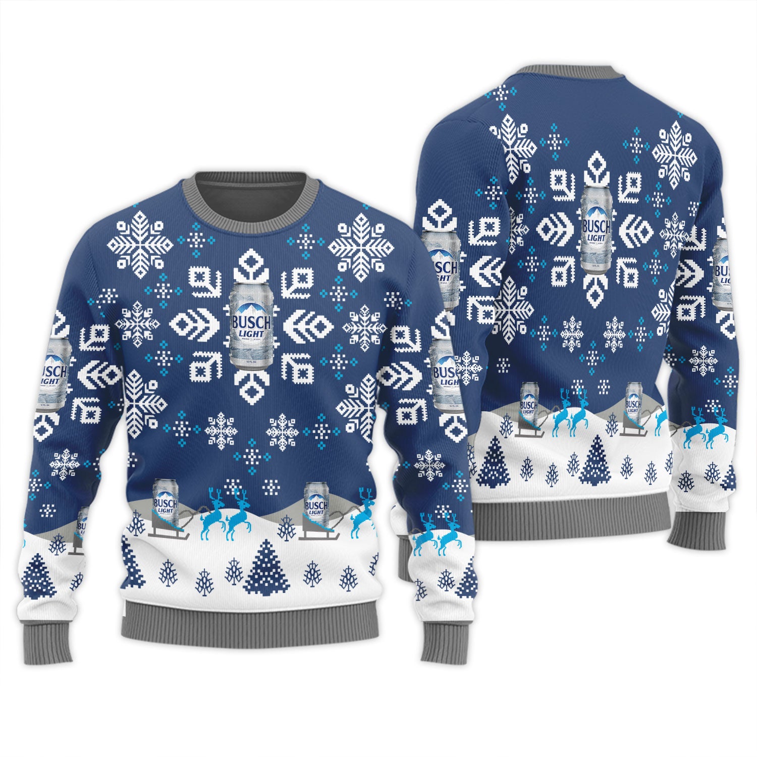 Busch Light Snowflake Ugly Sweater