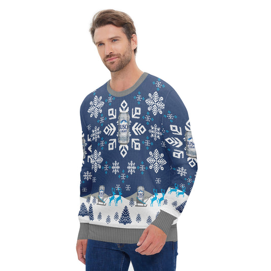 Busch Light Snowflake Ugly Sweater