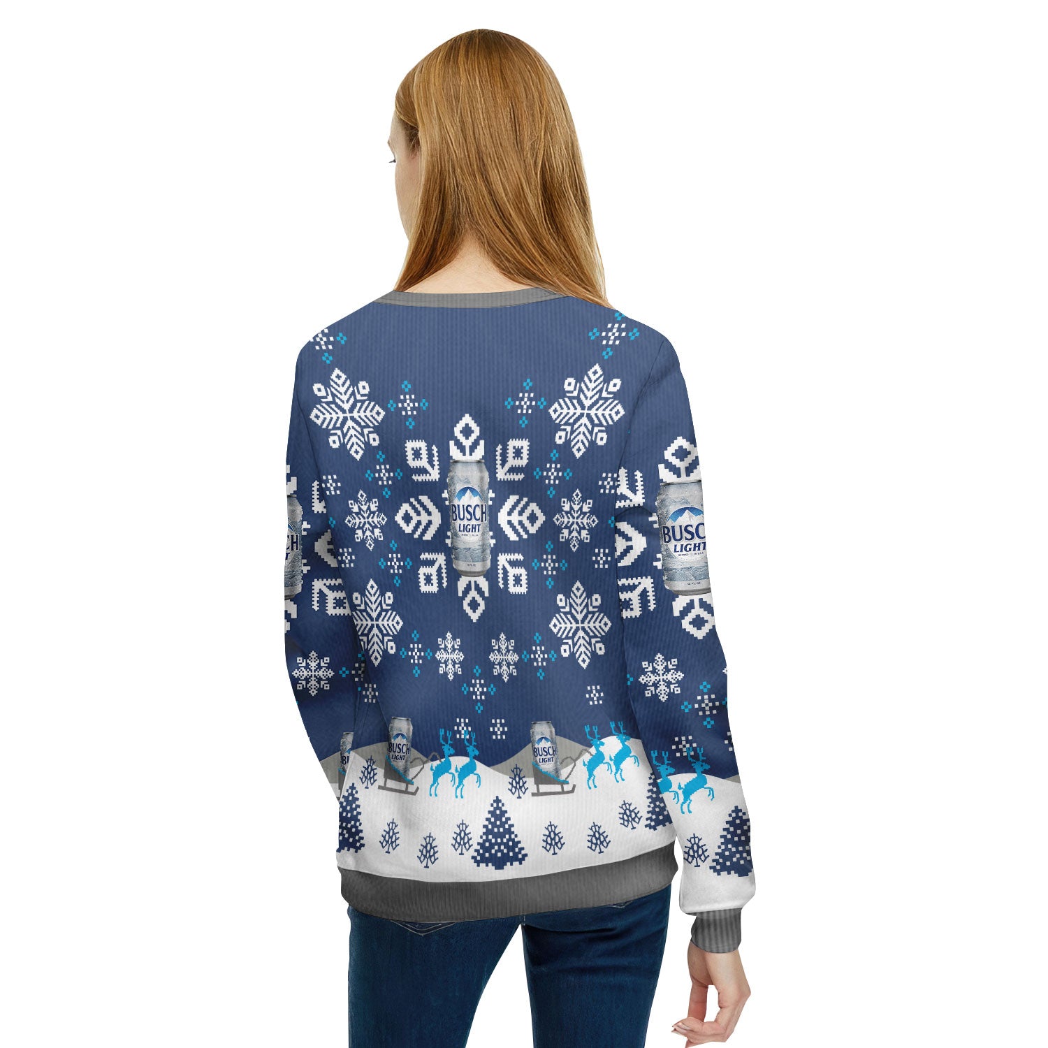 Busch Light Snowflake Ugly Sweater