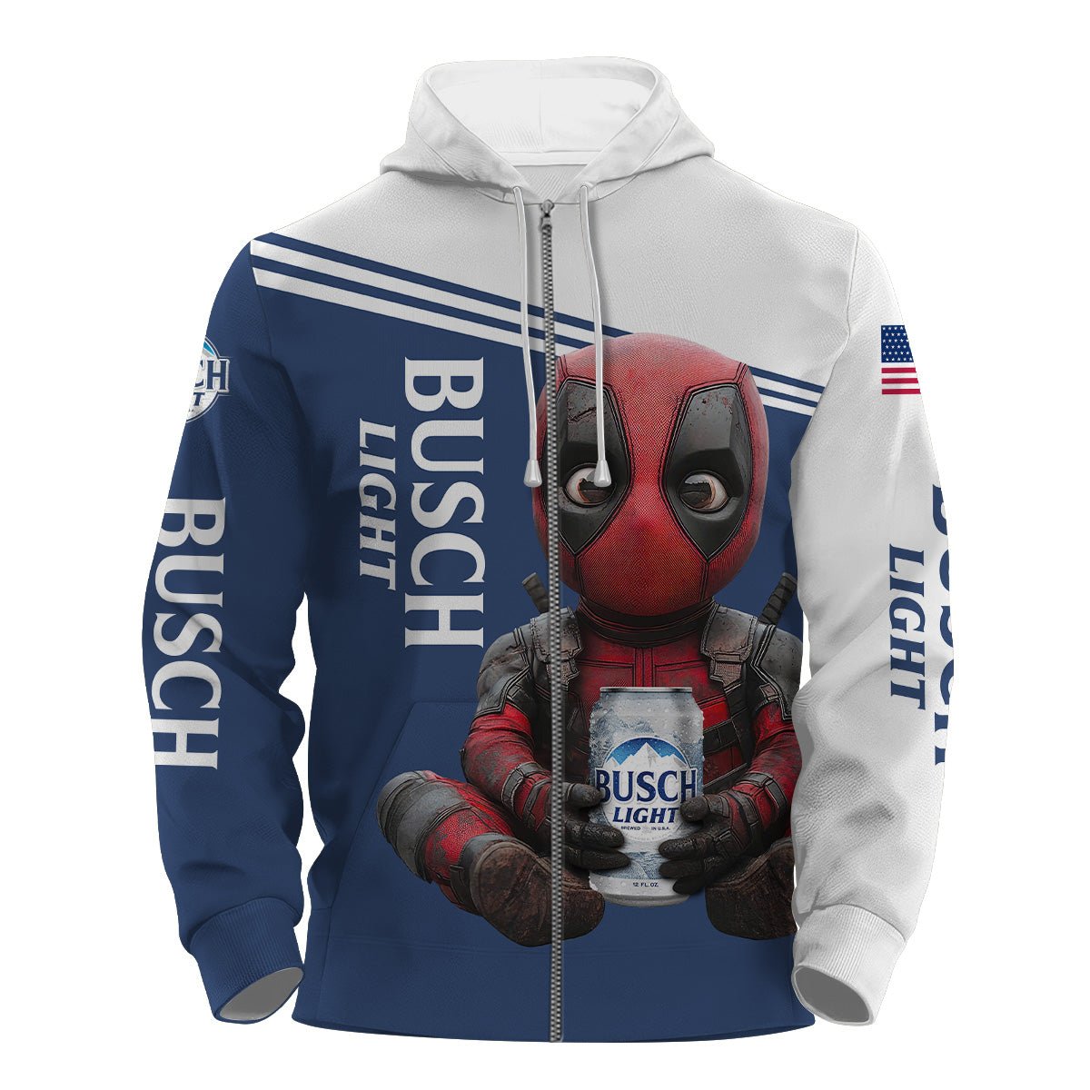 Busch Light Time with Deadpool Hoodie & Zip Hoodie - VinoVogue.com