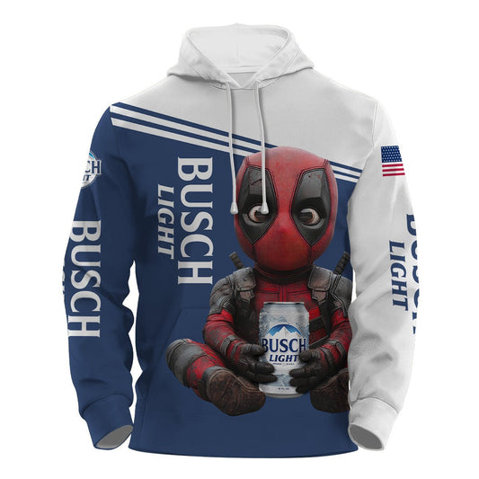 Busch Light Time with Deadpool Hoodie & Zip Hoodie - VinoVogue.com