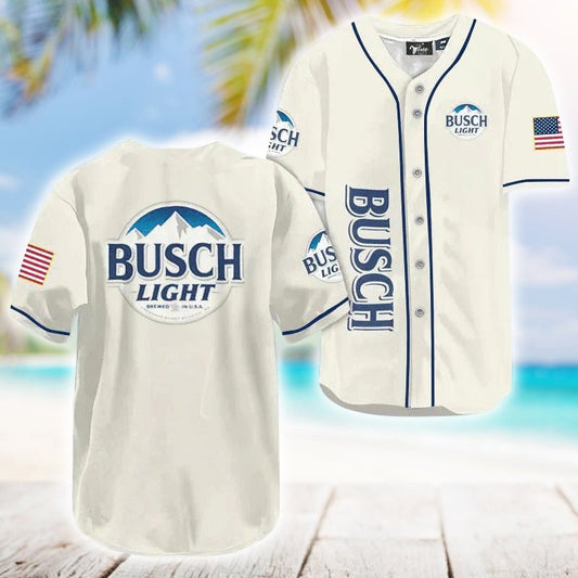 Busch Light USA Flag Baseball Jersey - VinoVogue.com