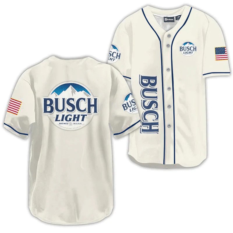 Busch Light USA Flag Baseball Jersey - VinoVogue.com