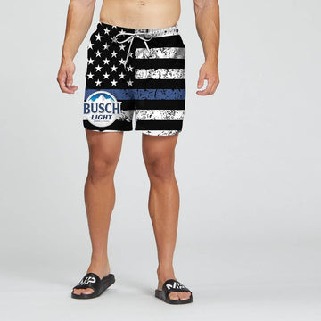 Busch Light USA Flag Swim Trunks - VinoVogue.com