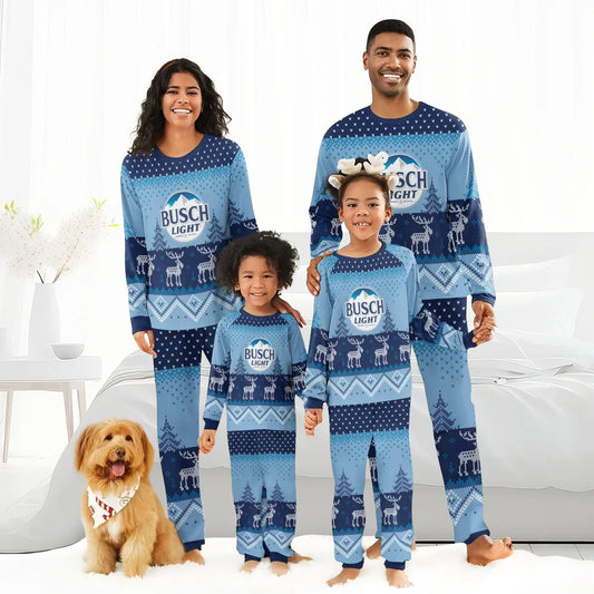 Busch Light Winter Reindeer Family Pajamas Set