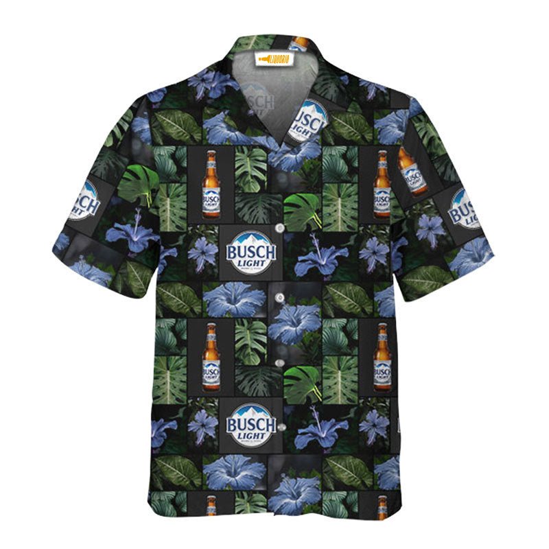 Busch Light Tropical Hibiscus Flower Hawaiian Shirt - VinoVogue.com