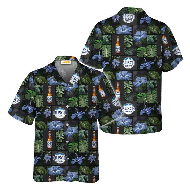 Busch Light Tropical Hibiscus Flower Hawaiian Shirt - VinoVogue.com