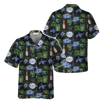 Busch Light Tropical Hibiscus Flower Hawaiian Shirt - VinoVogue.com