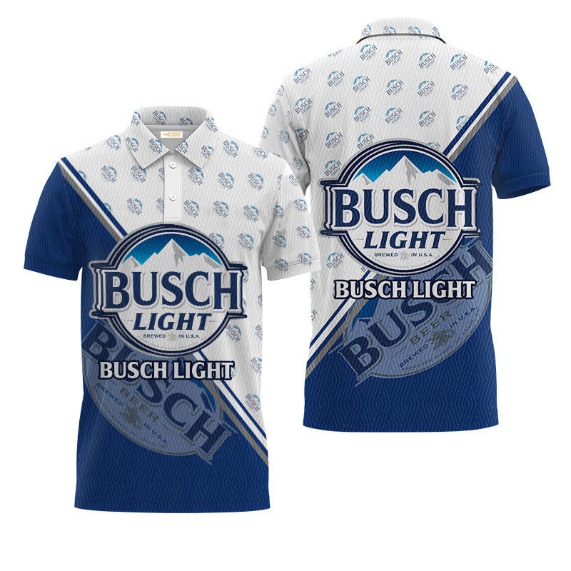 Busch Light Diagonal Cut Polo Shirt - VinoVogue.com