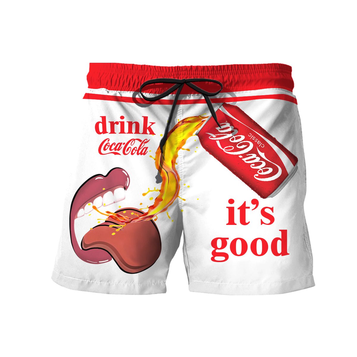 Drink Cocacola It's Good Swim Trunks - VinoVogue.com