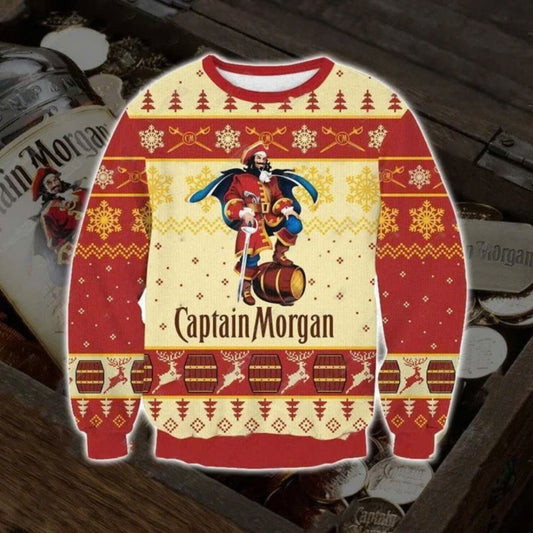 Captain Morgan Christmas Snowflakes Ugly Sweater - VinoVogue.com