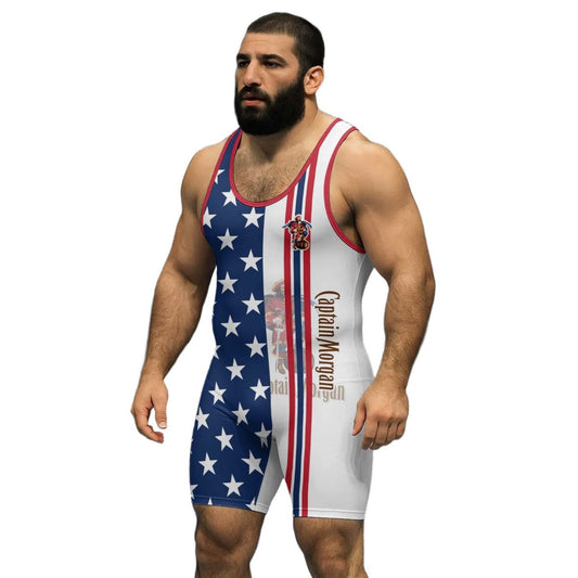 Captain Morgan Fourth Of July Wrestling Singlet - VinoVogue.com