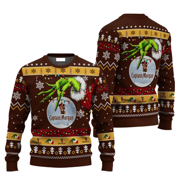 Captain Morgan Grinch Hand Stock Ugly Sweater - VinoVogue.com