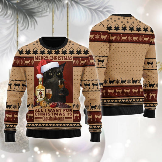 Captain Morgan Is All I Want For Christmas Ugly Sweater - VinoVogue.com