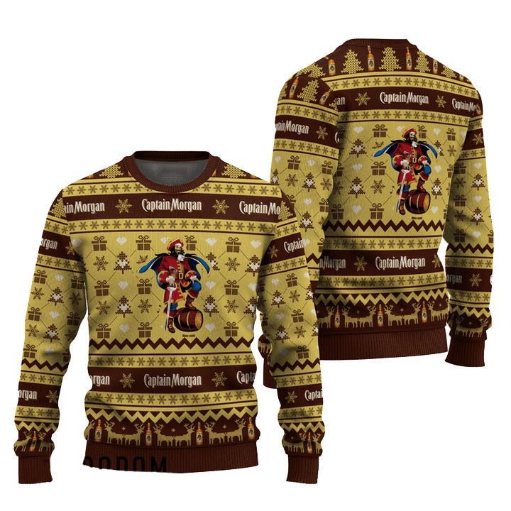 Captain Morgan Snowing Christmas Ugly Sweater - VinoVogue.com