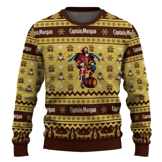 Captain Morgan Snowing Christmas Ugly Sweater - VinoVogue.com