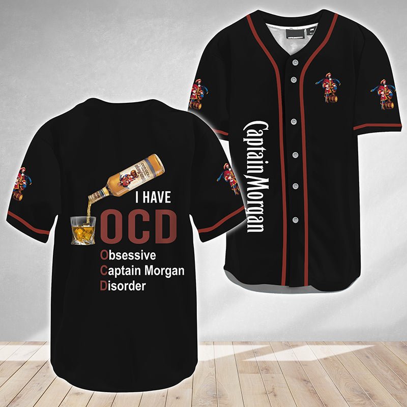 I Have OCD Captain Morgan Baseball Jersey - VinoVogue.com