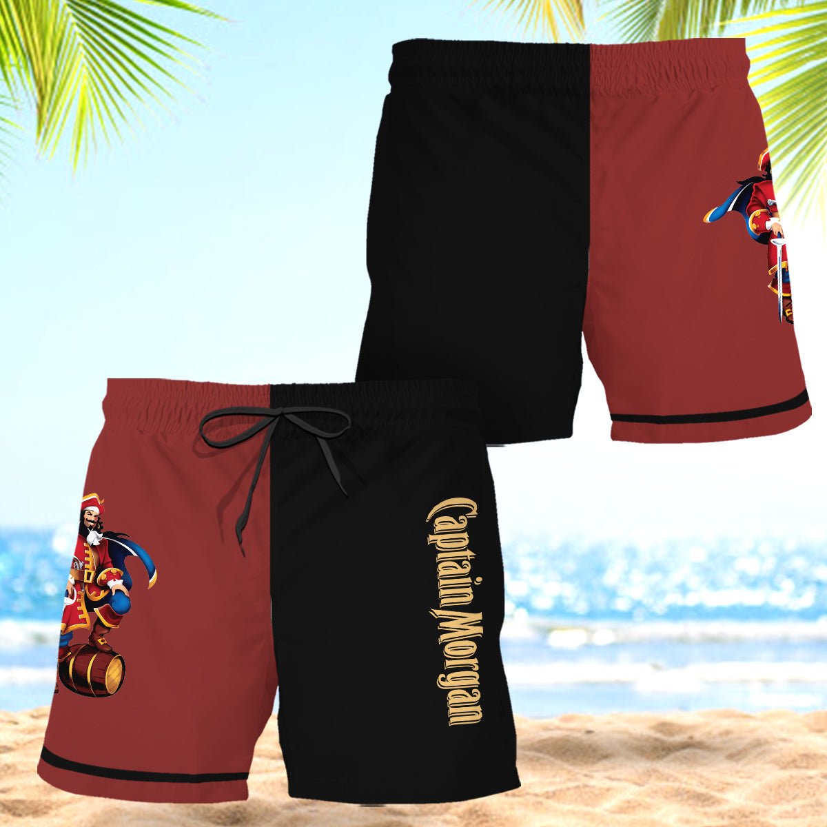 Captain Morgan Basic Colorful Swim Trunks - VinoVogue.com