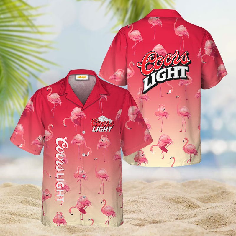 Coors Light Flamingo Hawaiian Shirt And Shorts Set - VinoVogue.com