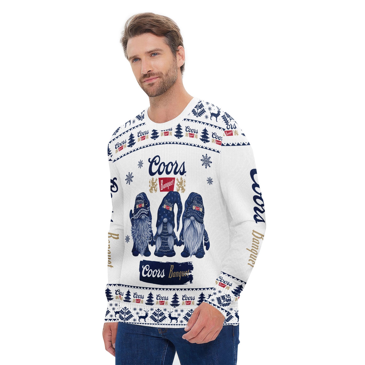 Coors Banquet Christmas Gnomies Ugly Sweater