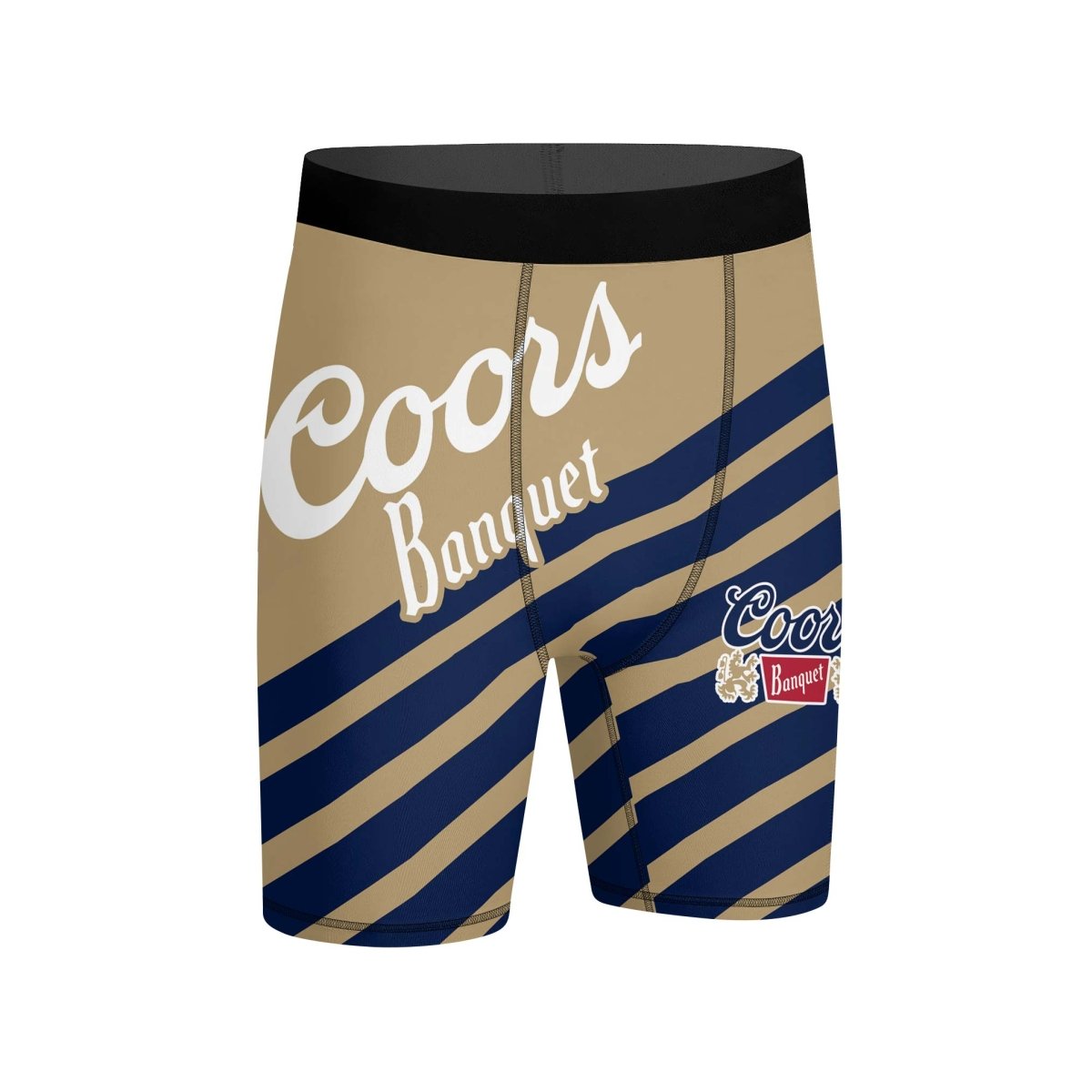 Coors Banquet Diagonal Stripe Compression Shorts - VinoVogue.com