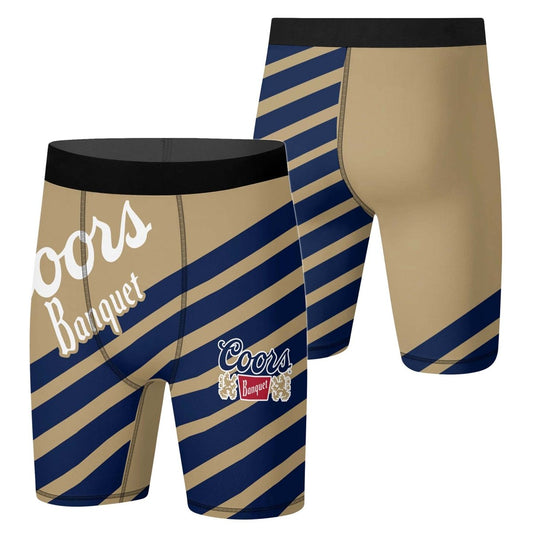 Coors Banquet Diagonal Stripe Compression Shorts - VinoVogue.com