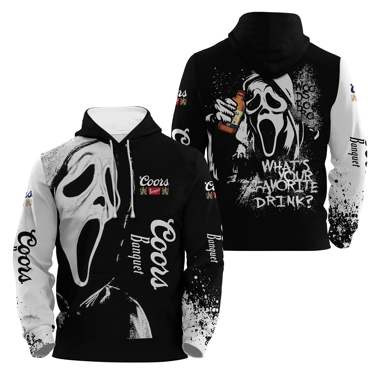 Coors Banquet Ghostface Scream Hoodie & Zip Hoodie