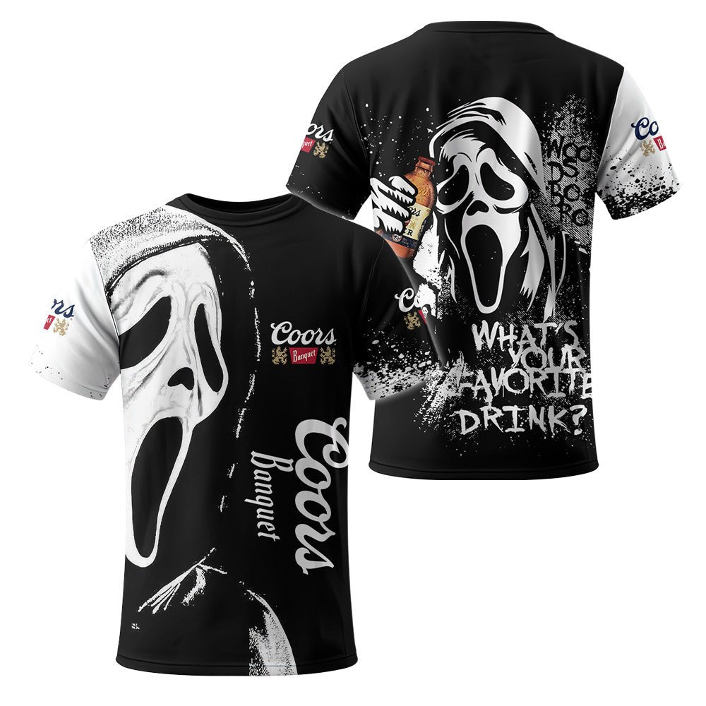 Coors Banquet Ghostface Scream T-Shirt - VinoVogue.com