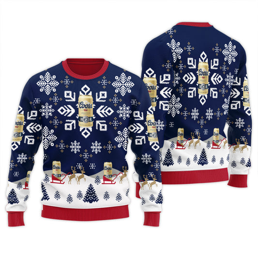 Coors Banquet Snowflake Ugly Sweater