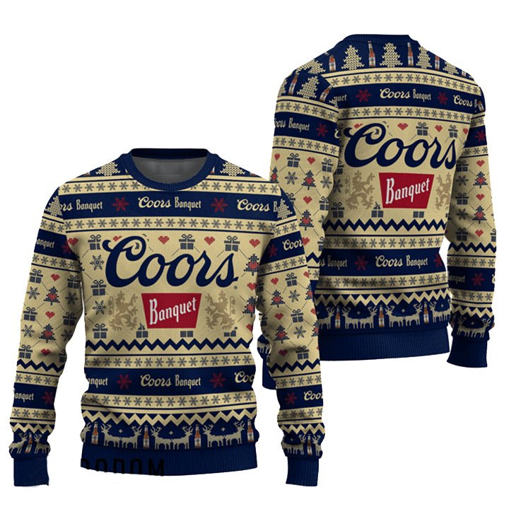 Coors Banquet Snowing Christmas Ugly Sweater - VinoVogue.com