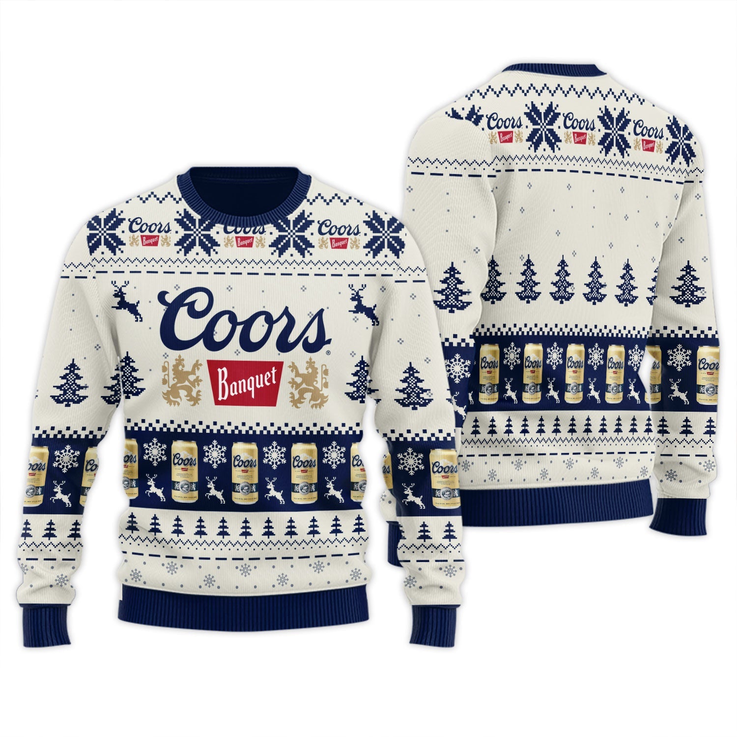 Coors Banquet Snowy Sips Ugly Sweater