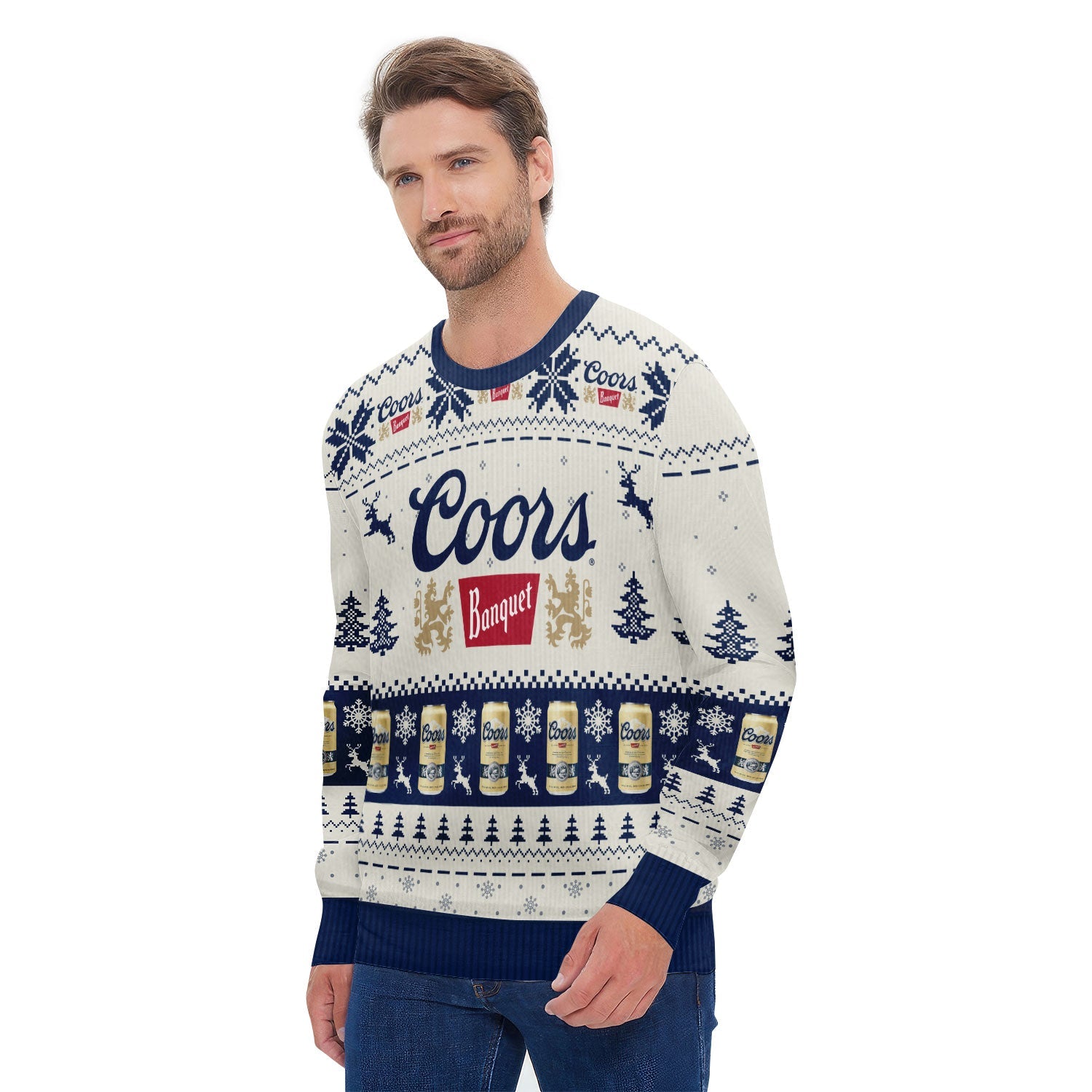 Coors Banquet Snowy Sips Ugly Sweater
