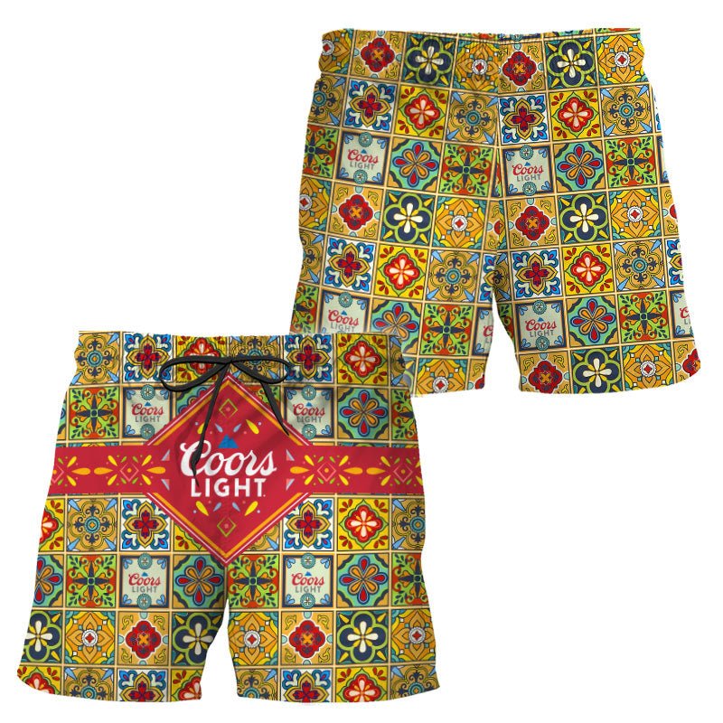 Coors Light Azulejo Inspired Swim Trunks - VinoVogue.com