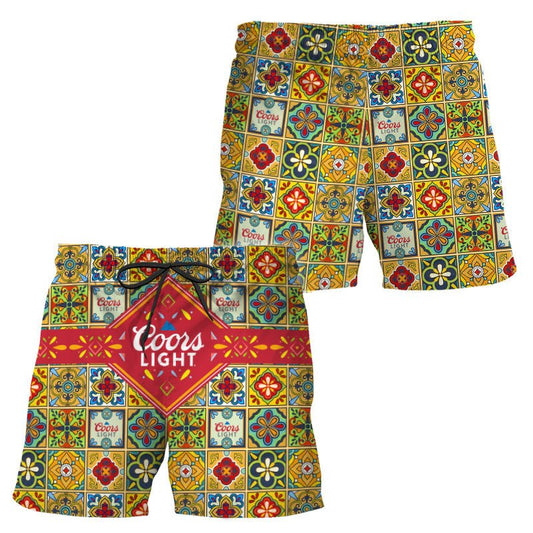 Coors Light Azulejo Inspired Swim Trunks - VinoVogue.com
