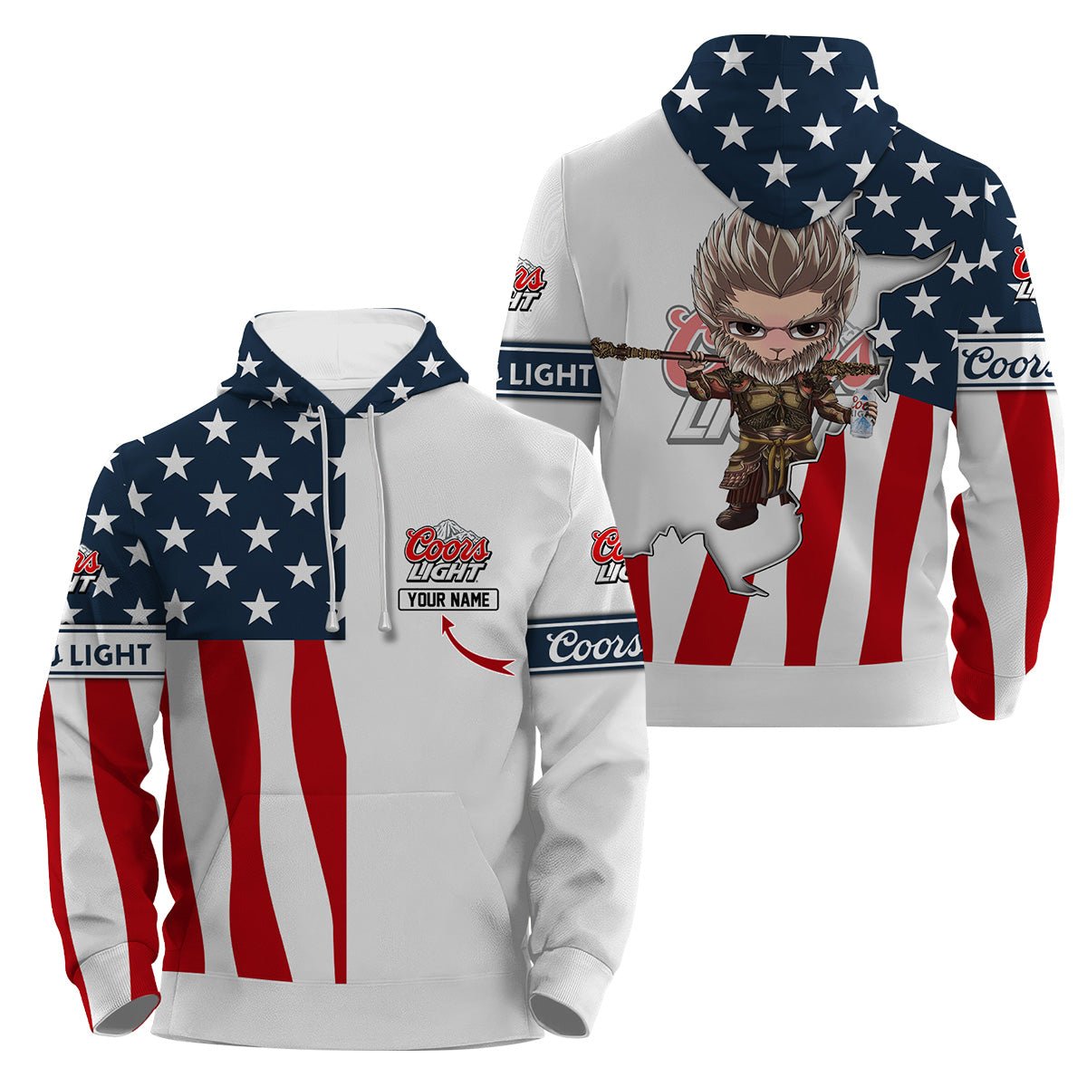 Personalized Coors Light Black Myth Wukong Hoodie & Zip Hoodie - VinoVogue.com