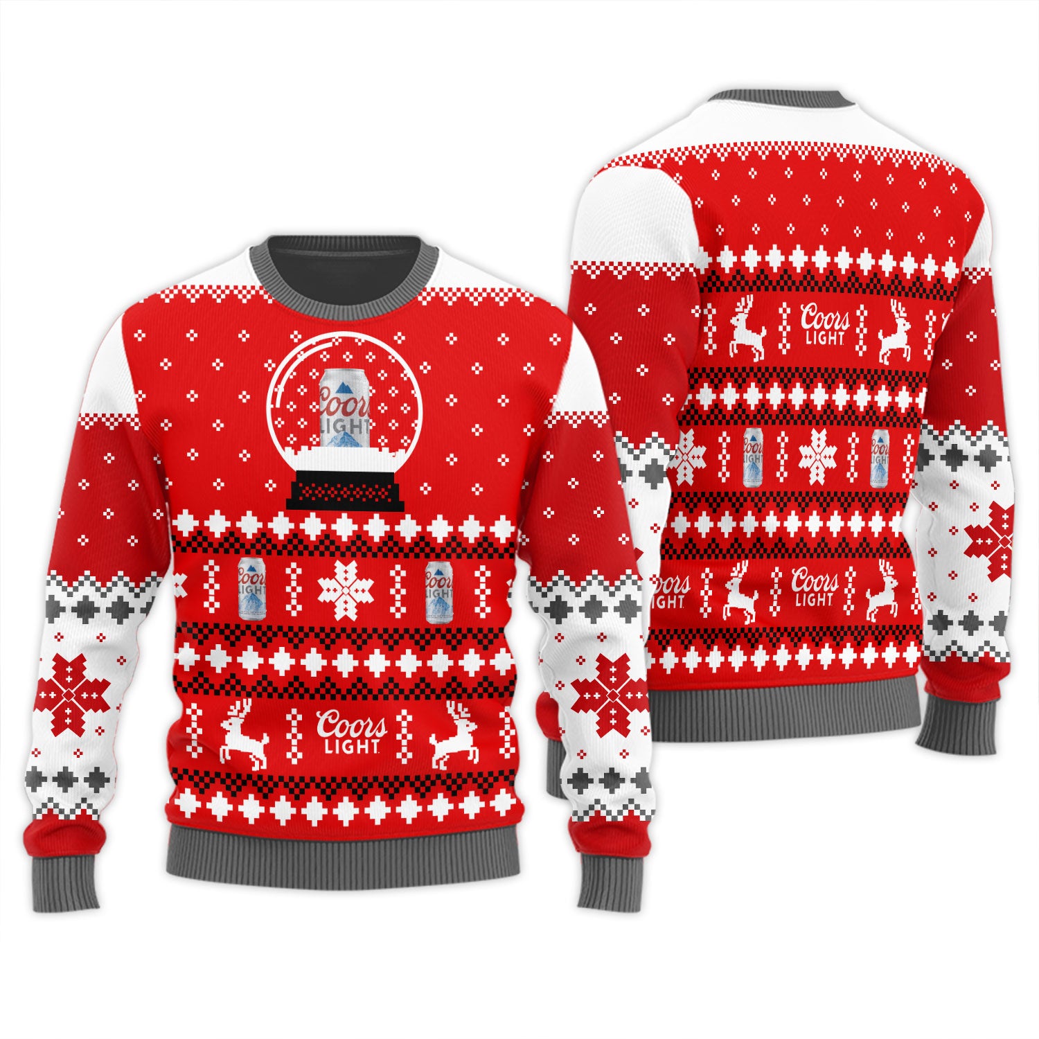 Coors Light Christmas Crystal Ball Ugly Sweater