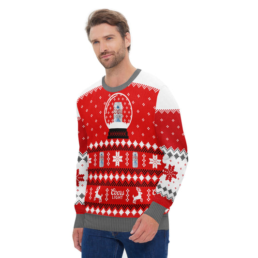 Coors Light Christmas Crystal Ball Ugly Sweater