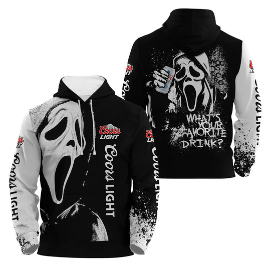 Coors Light Ghostface Scream Hoodie & Zip Hoodie