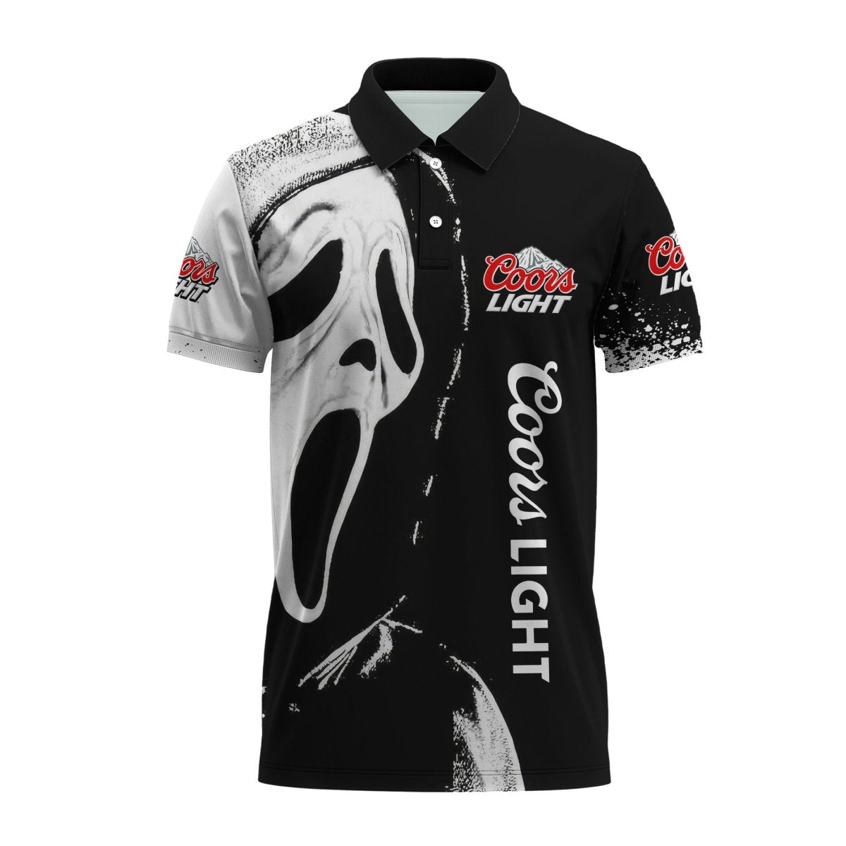 Coors Light Ghostface Scream Polo Shirt - VinoVogue.com