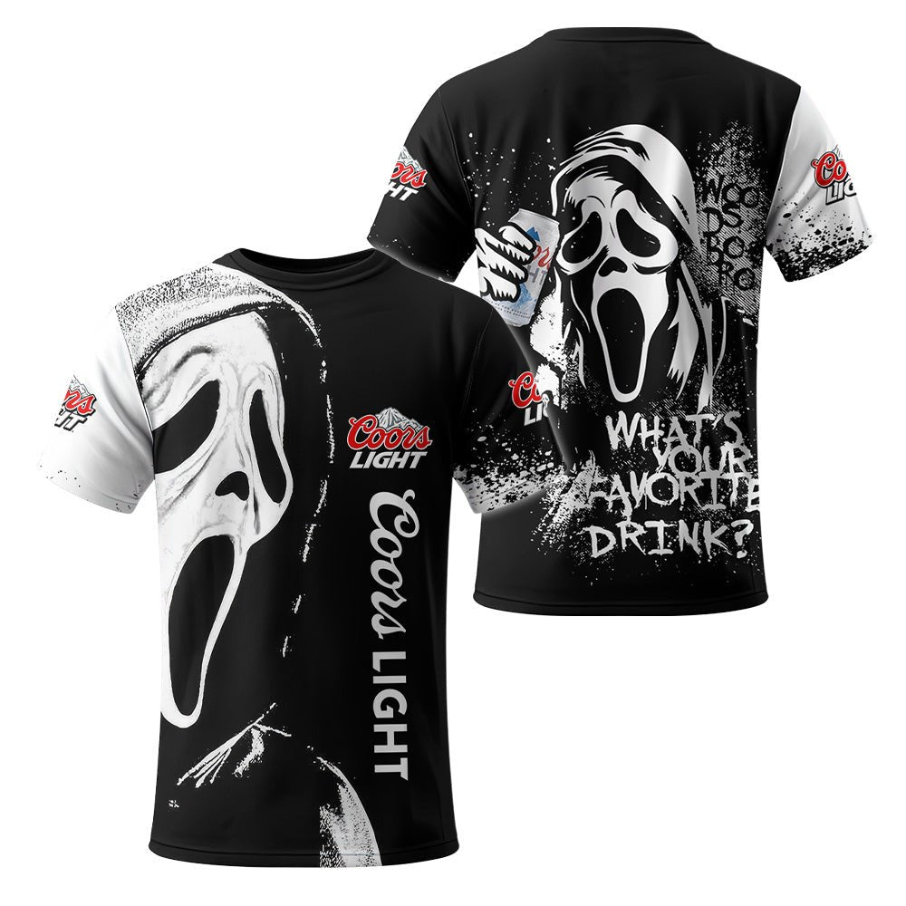 Coors Light Ghostface Scream T-Shirt - VinoVogue.com