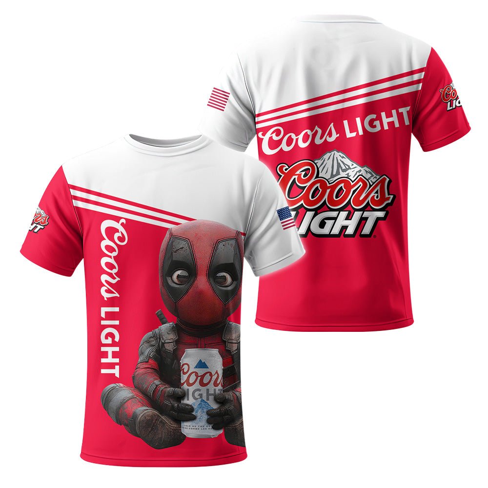 Coors Light Time with Deadpool T - Shirt - VinoVogue.com