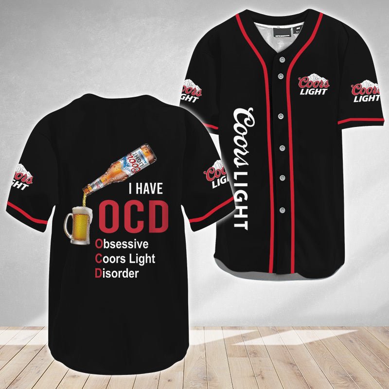 I Have OCD Coors Light Baseball Jersey - VinoVogue.com