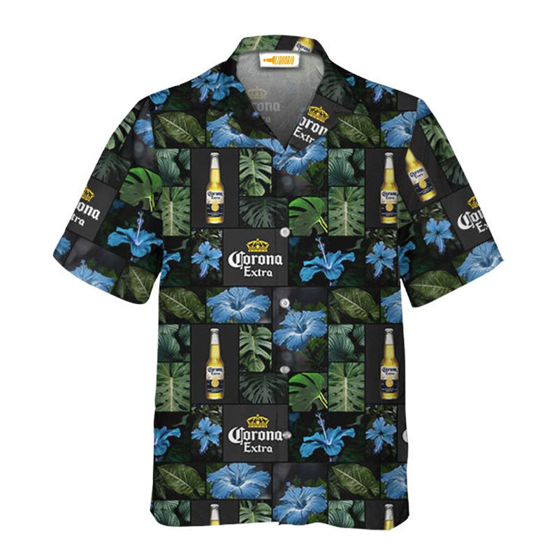 Corona Extra Tropical Hibiscus Flower Hawaiian Shirt - VinoVogue.com