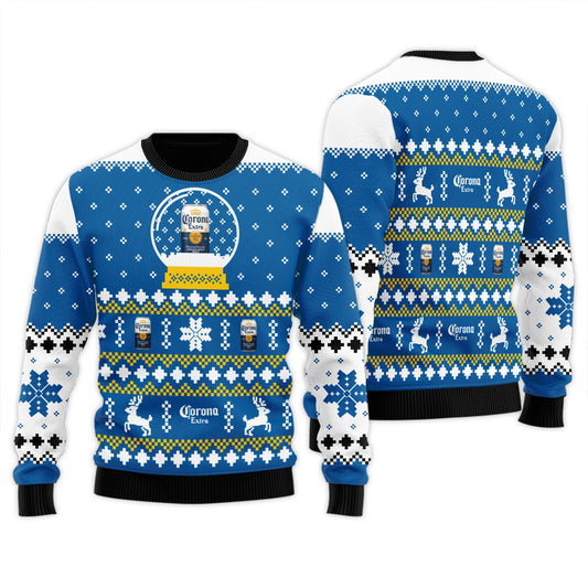 Corona Extra Christmas Crystal Ball Ugly Sweater