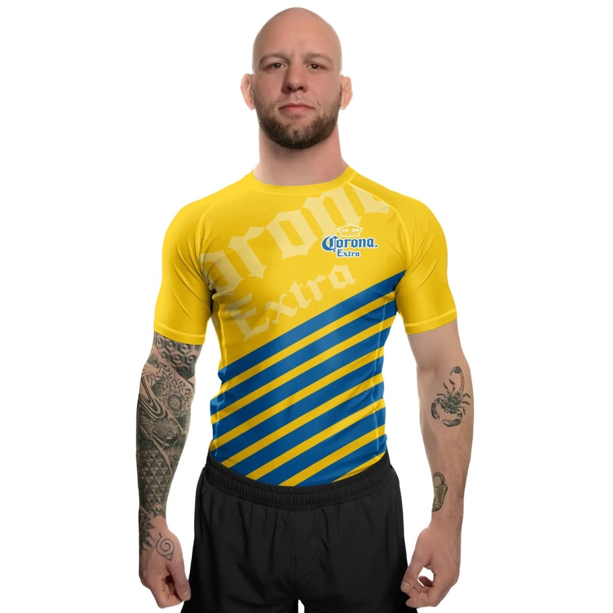 Corona Extra Diagonal Stripe Rash Guard - VinoVogue.com